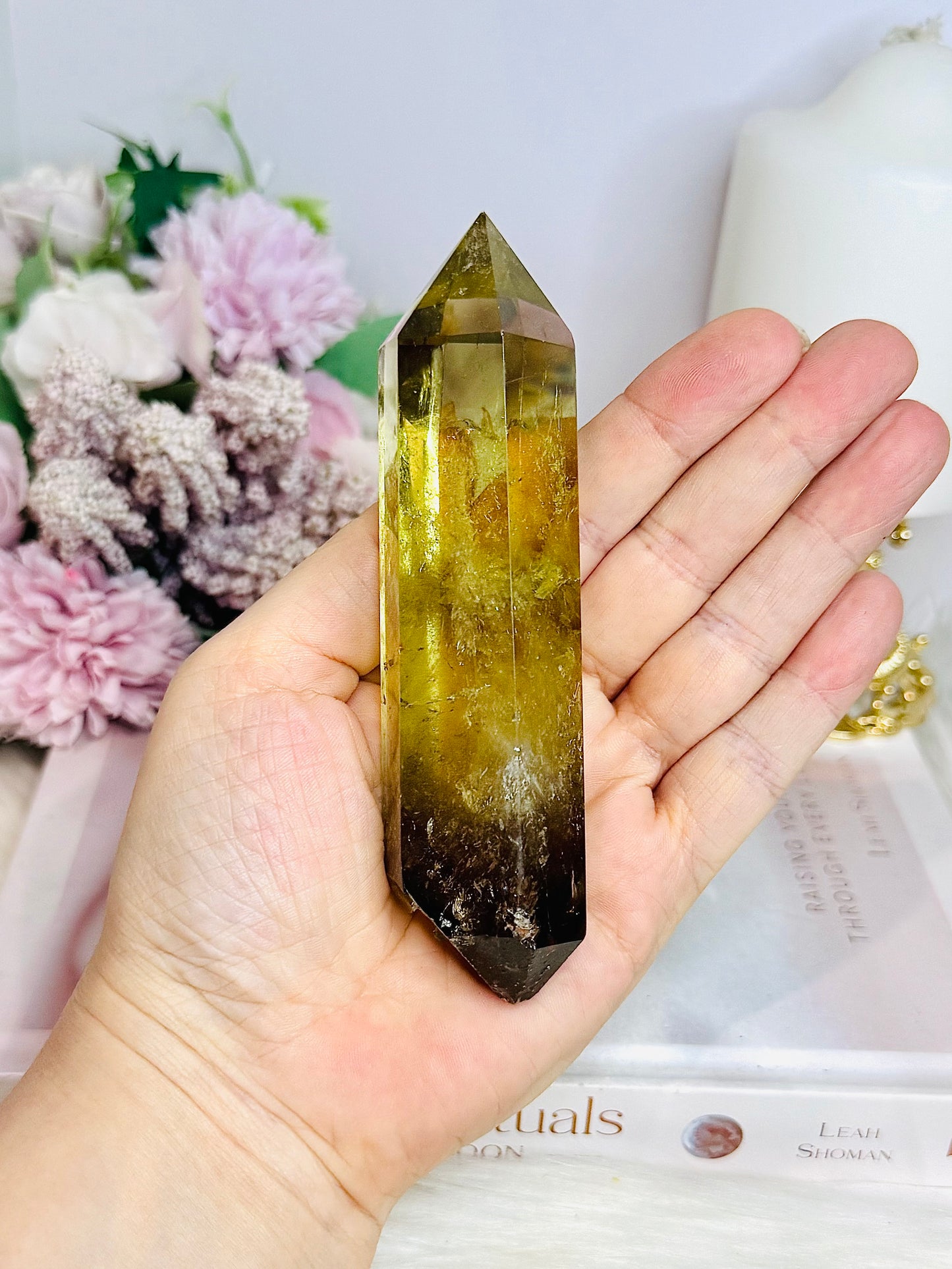 Citrine Double Terminated Point on Stand 19cm