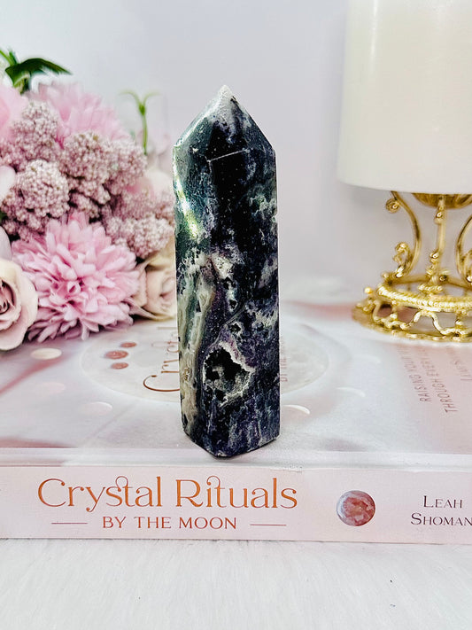 Purple Druzy Root Fluorite Tower 11cm
