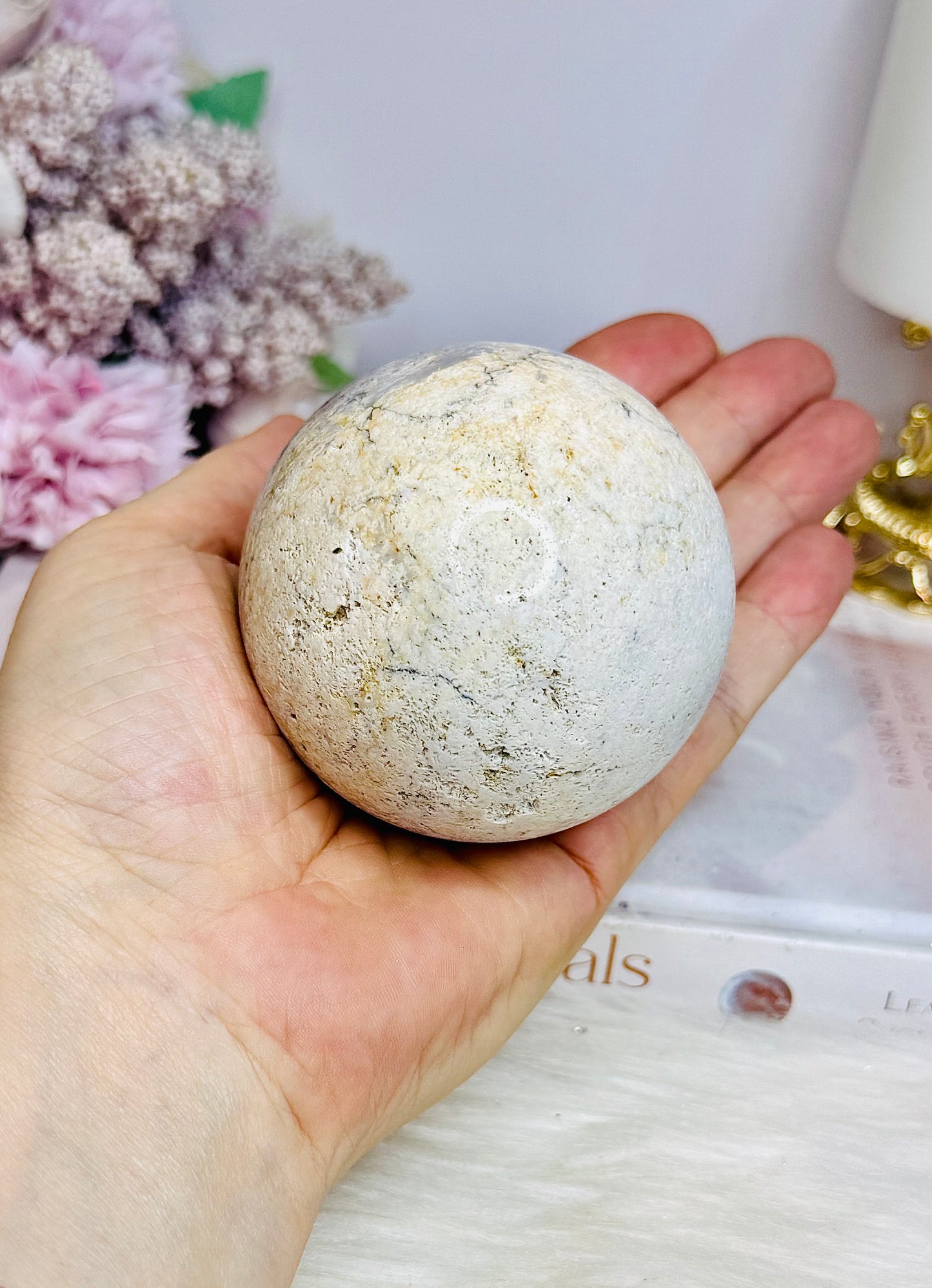 Large Pink Amethyst Sphere 298g On Stand