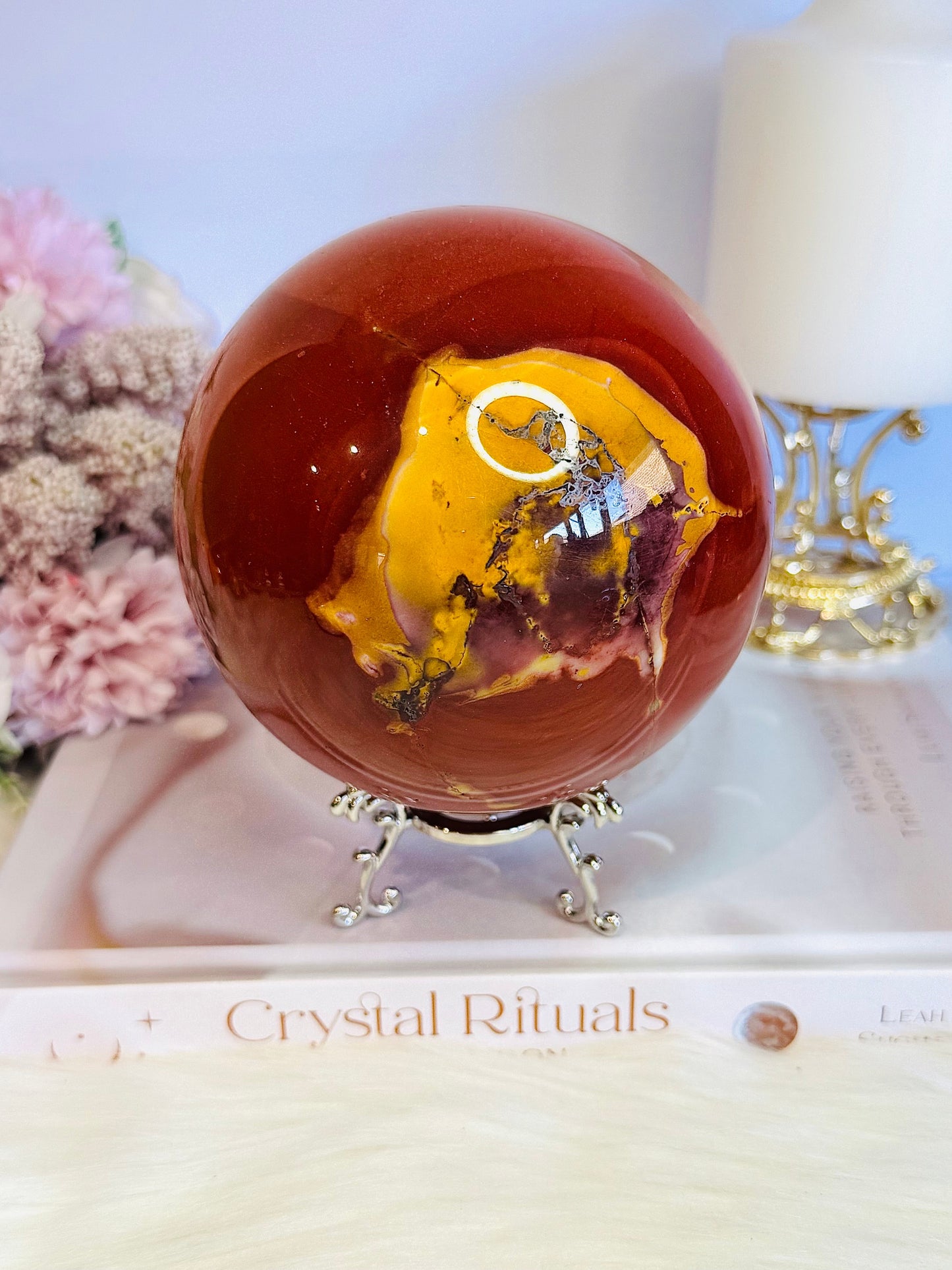 ⚜️ SALE ⚜️ Large 1.27KG Mookaite Jasper Sphere On Stand