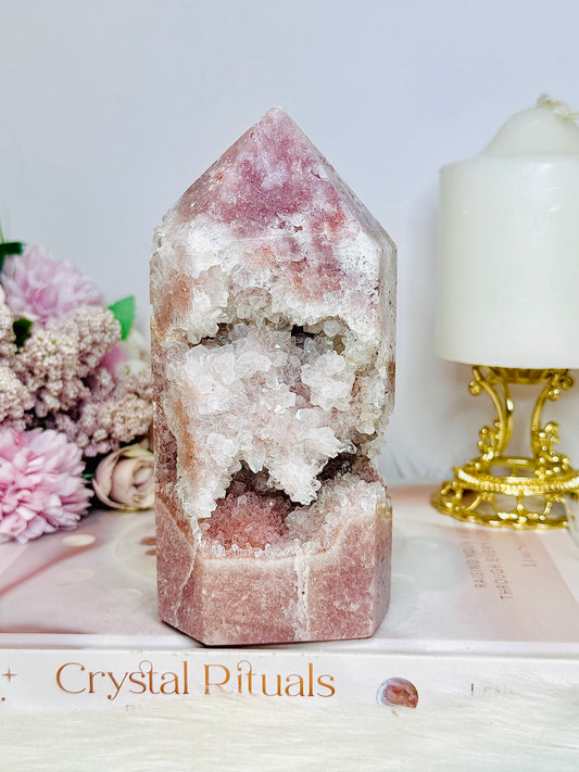 High Grade Druzy Pink Amethyst Tower 15cm 695g