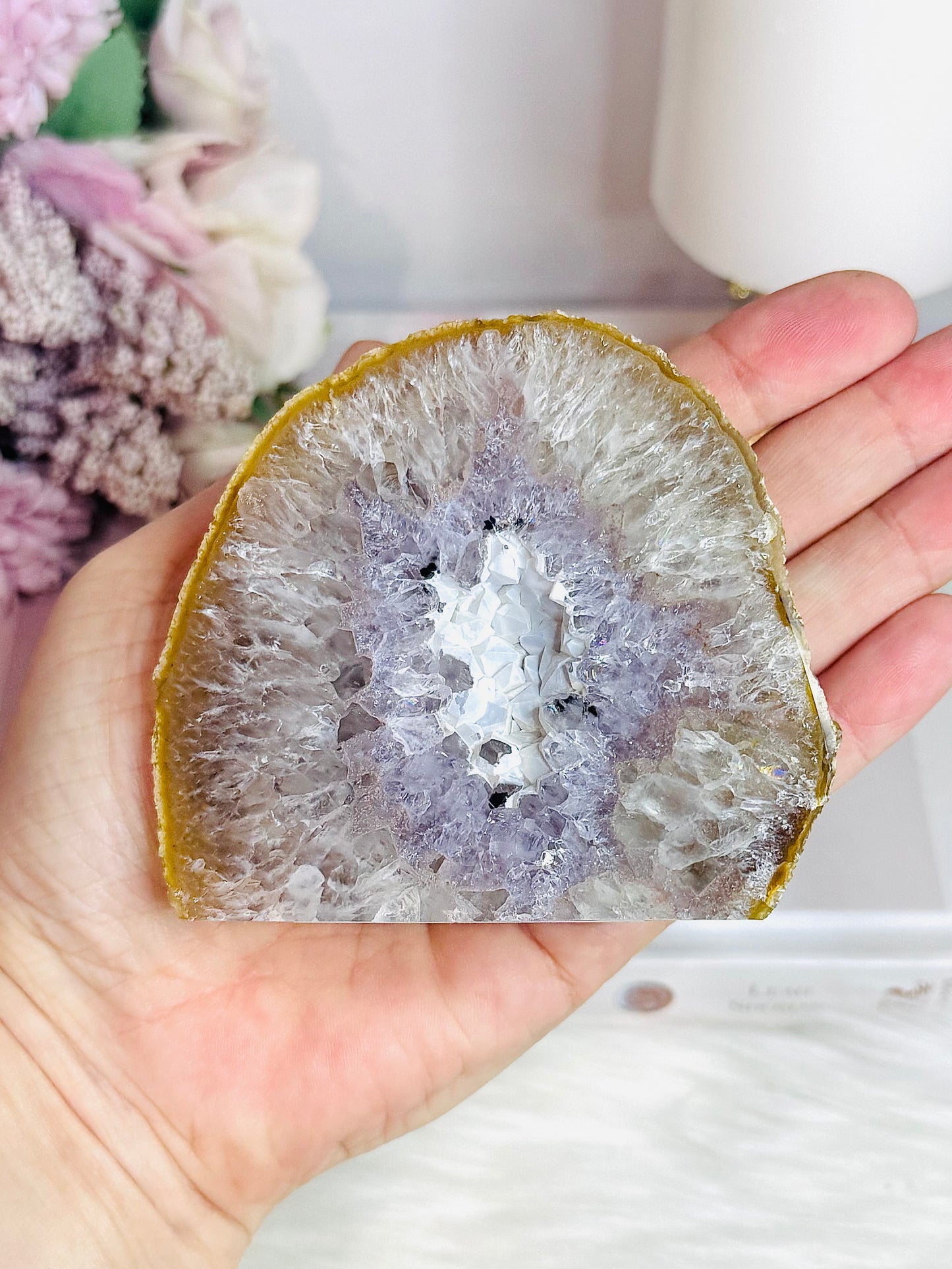 Natural Amethyst Agate Druzy Agate Slab 330g