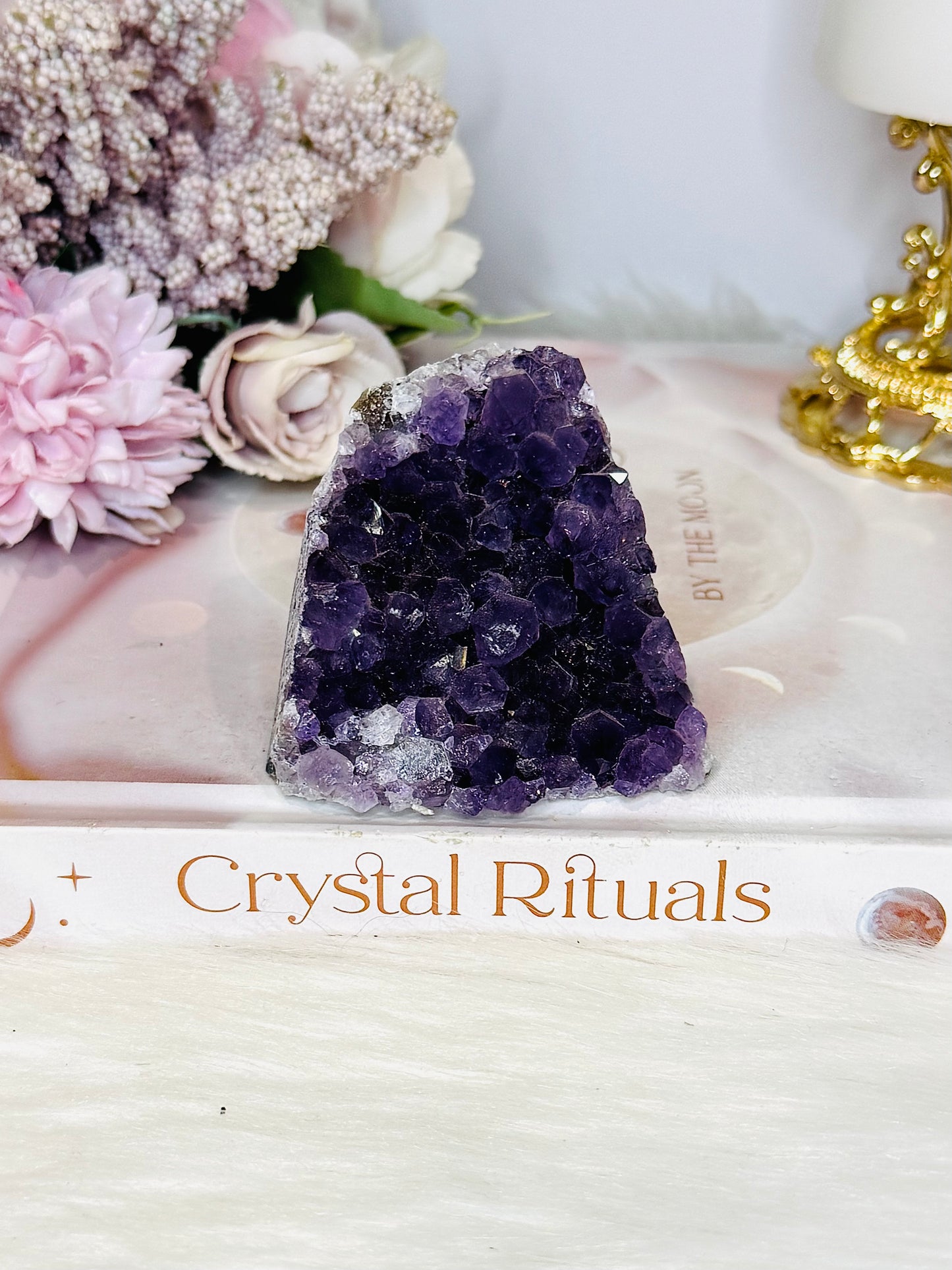 High Grade Deep Purple Amethyst Base Cut Cluster 7cm