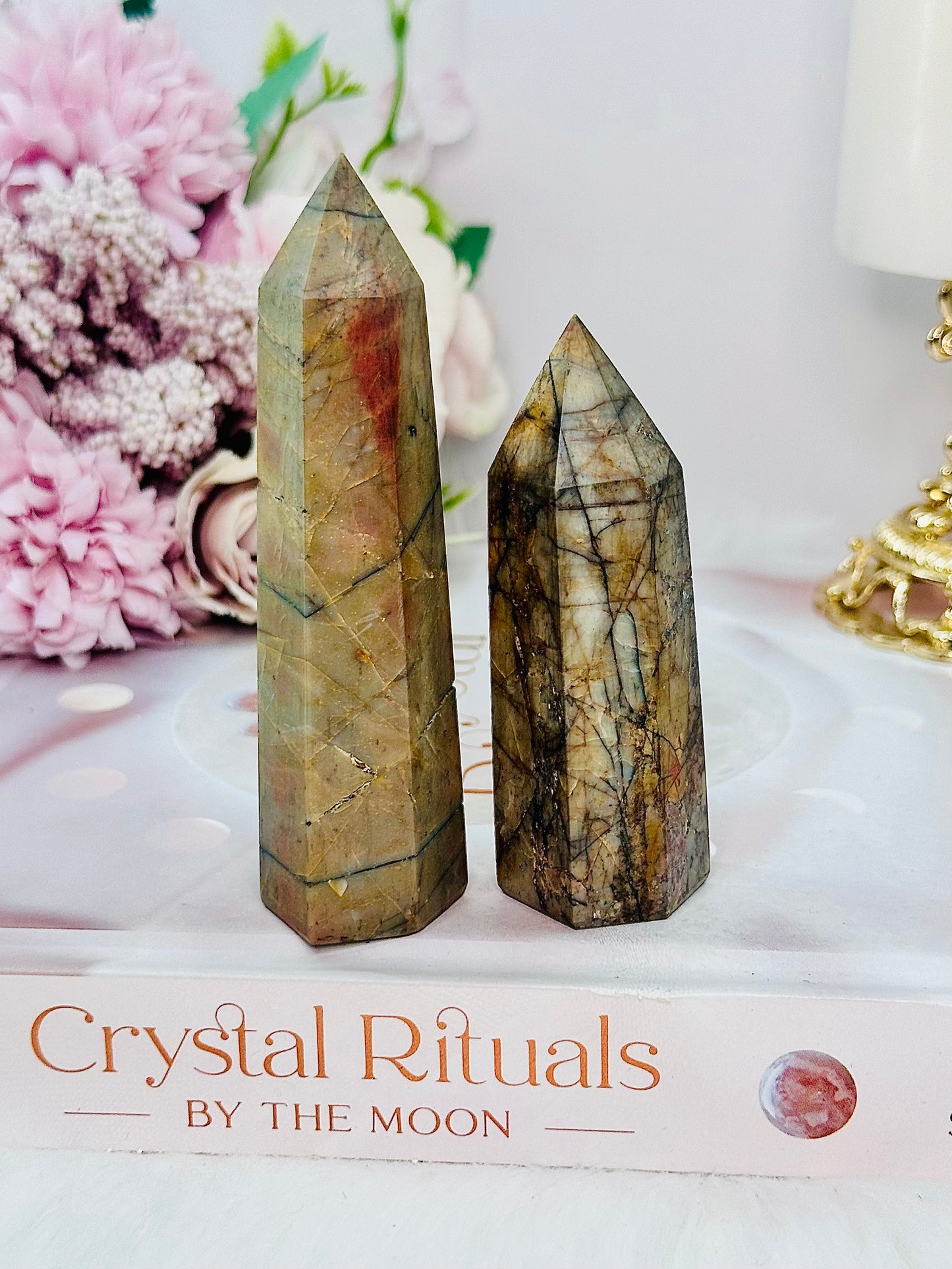 Lovely Set of 2 Cherry Creek Jasper Towers 10cm & 8cm