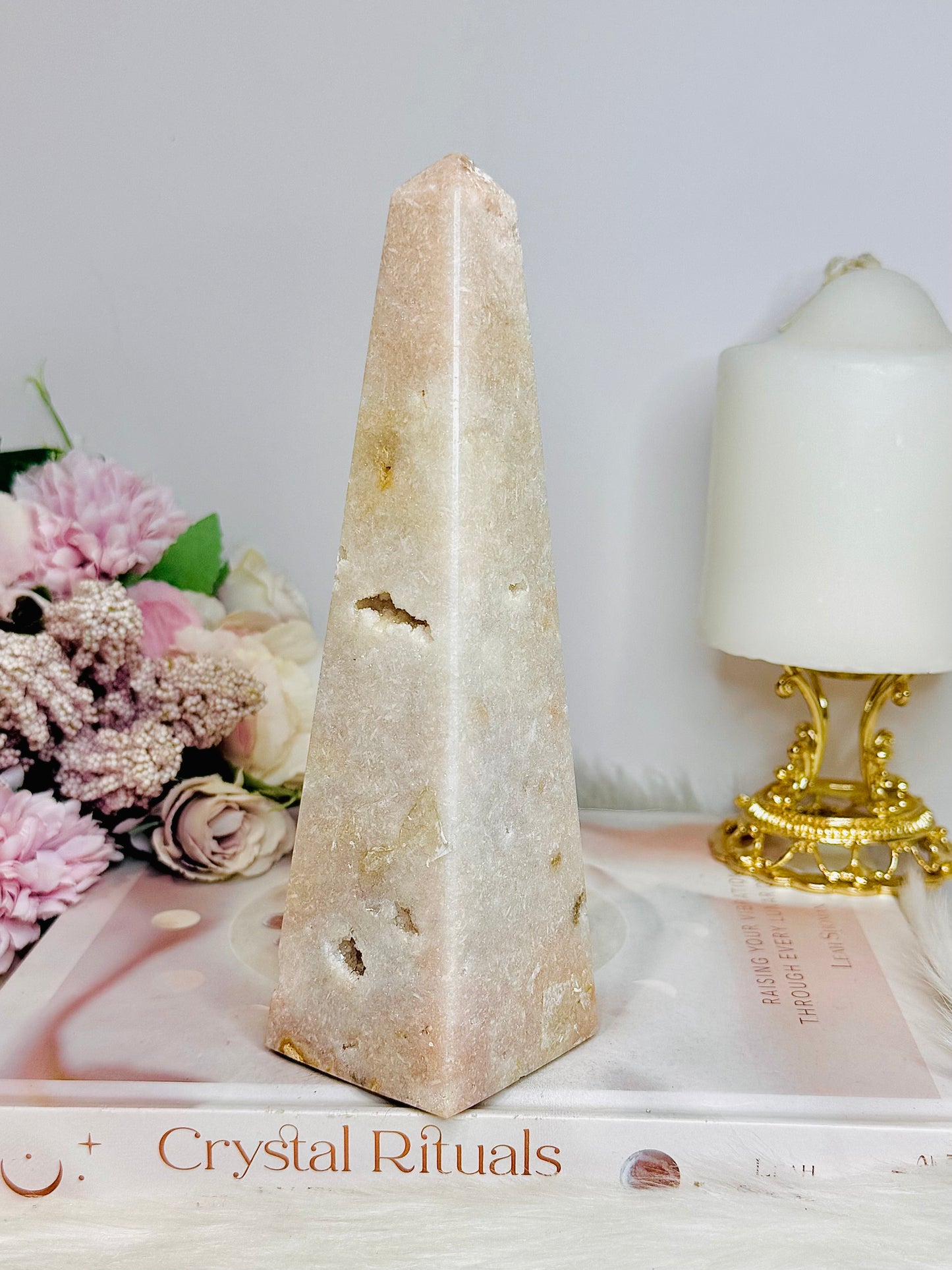 ⚜️ SALE ⚜️ Large Druzy Pink Amethyst Obelisk | Tower 18cm 525g
