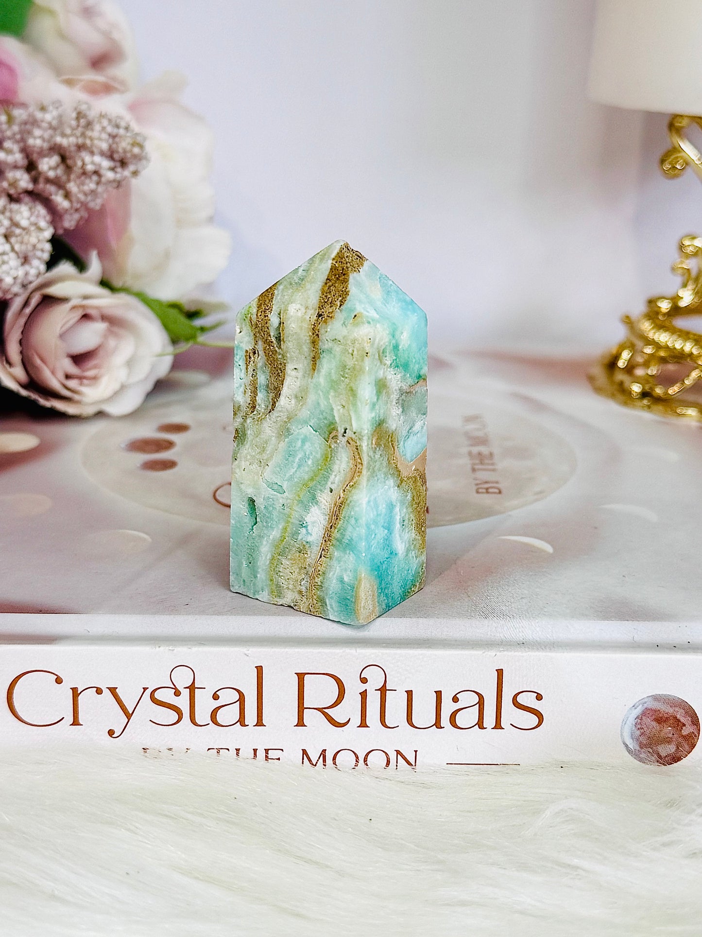 Natural 5.5cm Blue Hemimorphite Druzy Tower