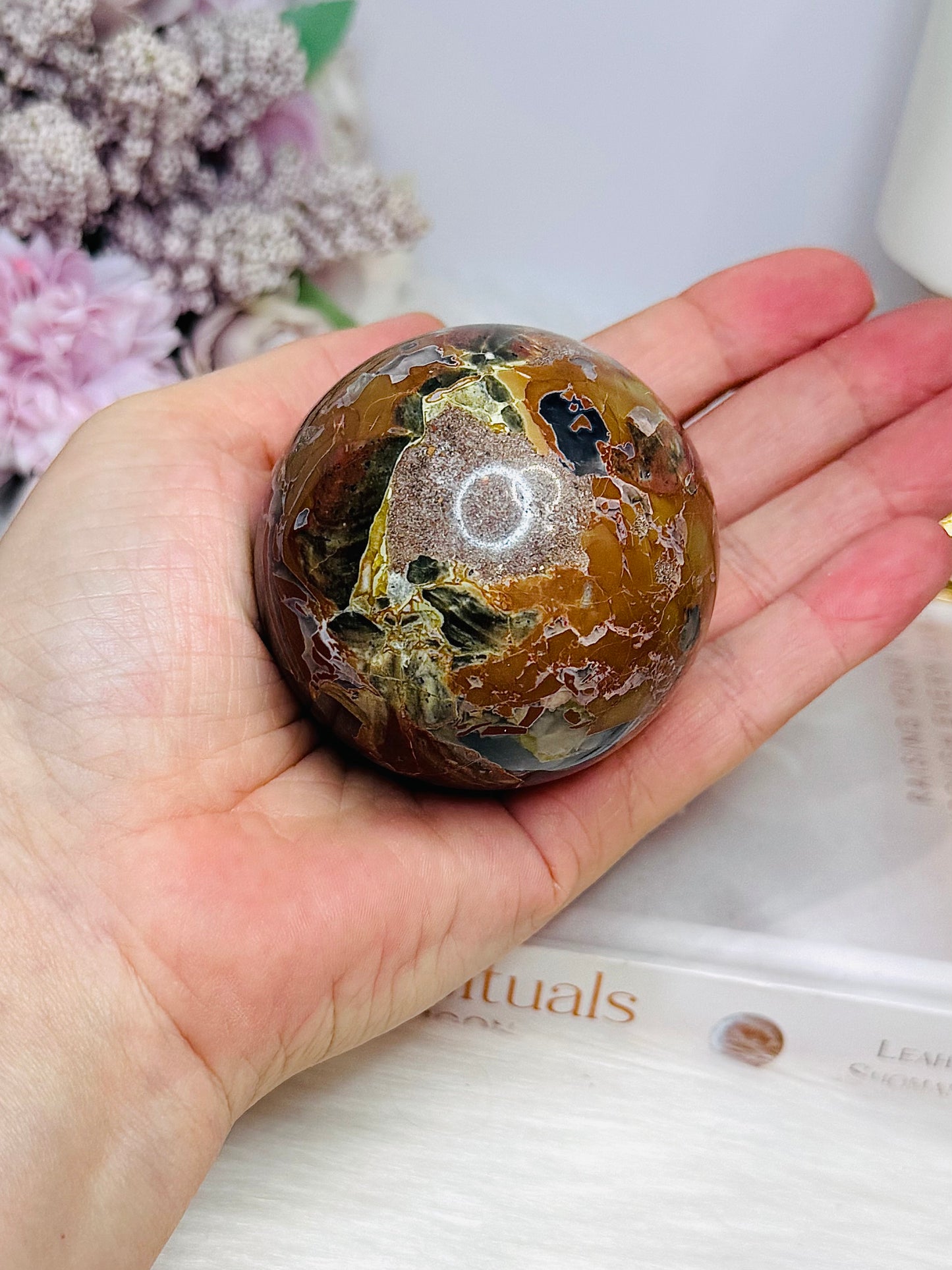 Volcano | Football Agate Sphere On Stand 260g