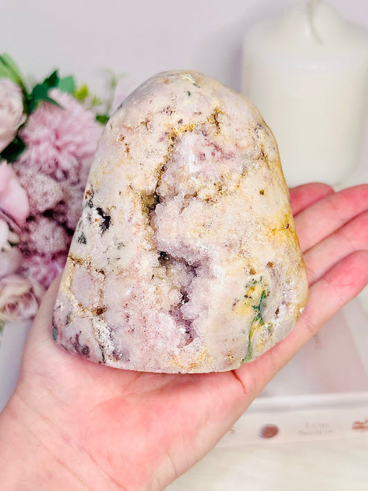 Large 679gram Natural Pink Amethyst Chunky Druzy Freeform From Brazil