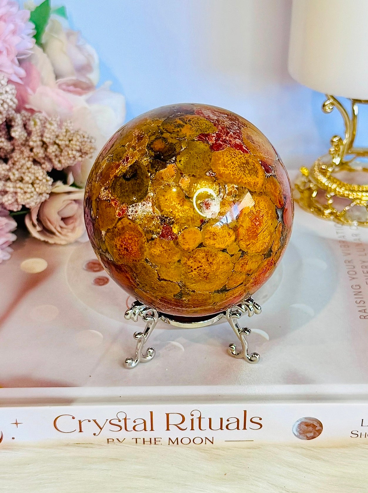 Incredible High Grade Large King Cobra Jasper Sphere on Stand 621grams