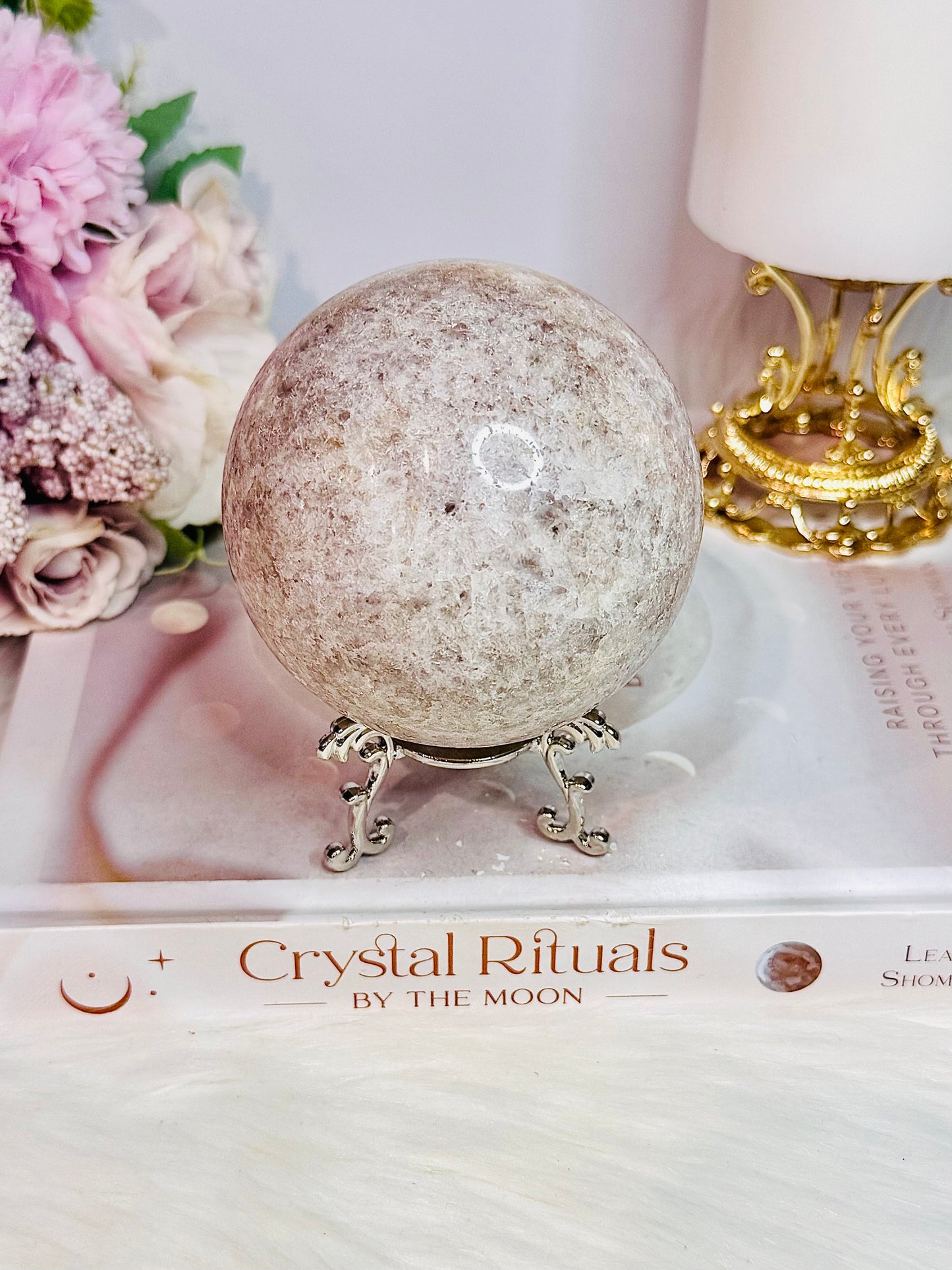 Beautiful Large Pink Amethyst Sphere on Stand From Brazil 568grams