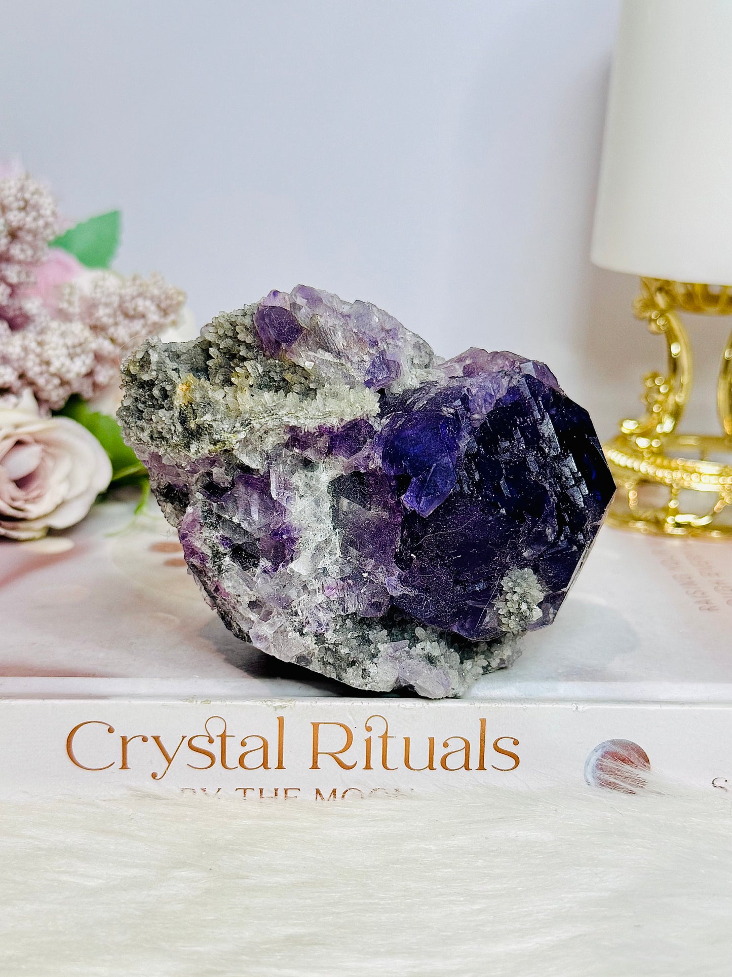 High Grade Purple Cubed Fluorite Natural Specimen 392g