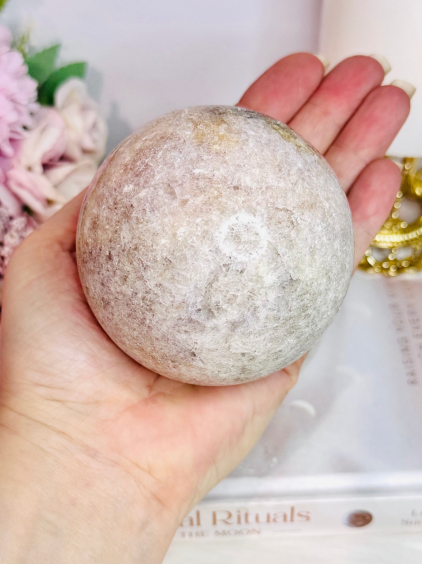 Beautiful Large Pink Amethyst Sphere on Stand From Brazil 568grams