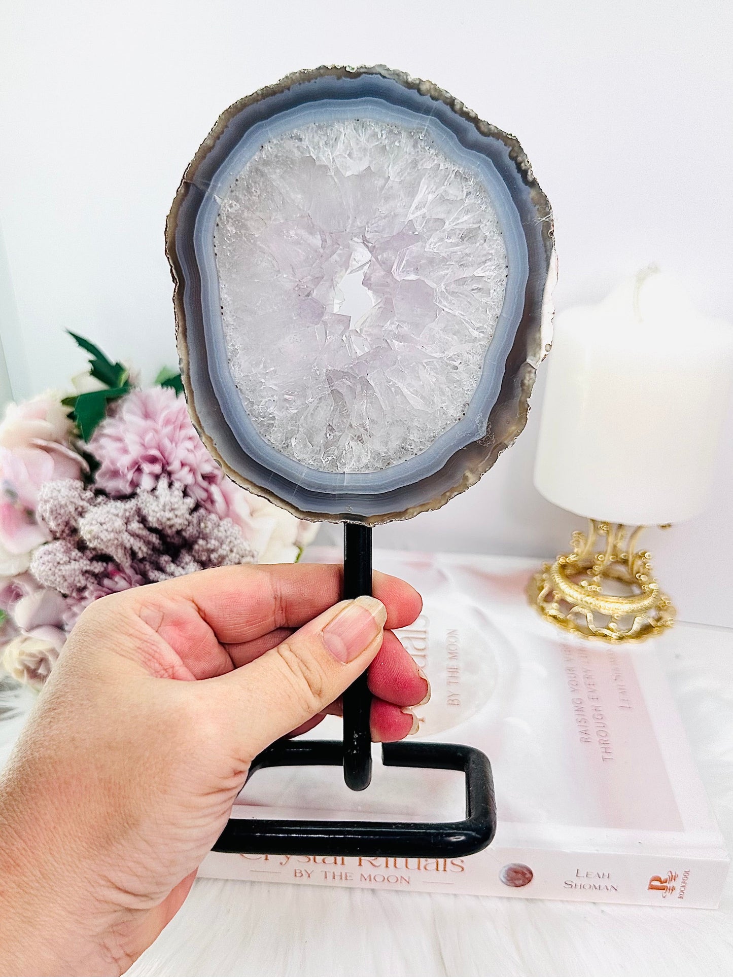 Large 20cm Agate Portal on Stand
