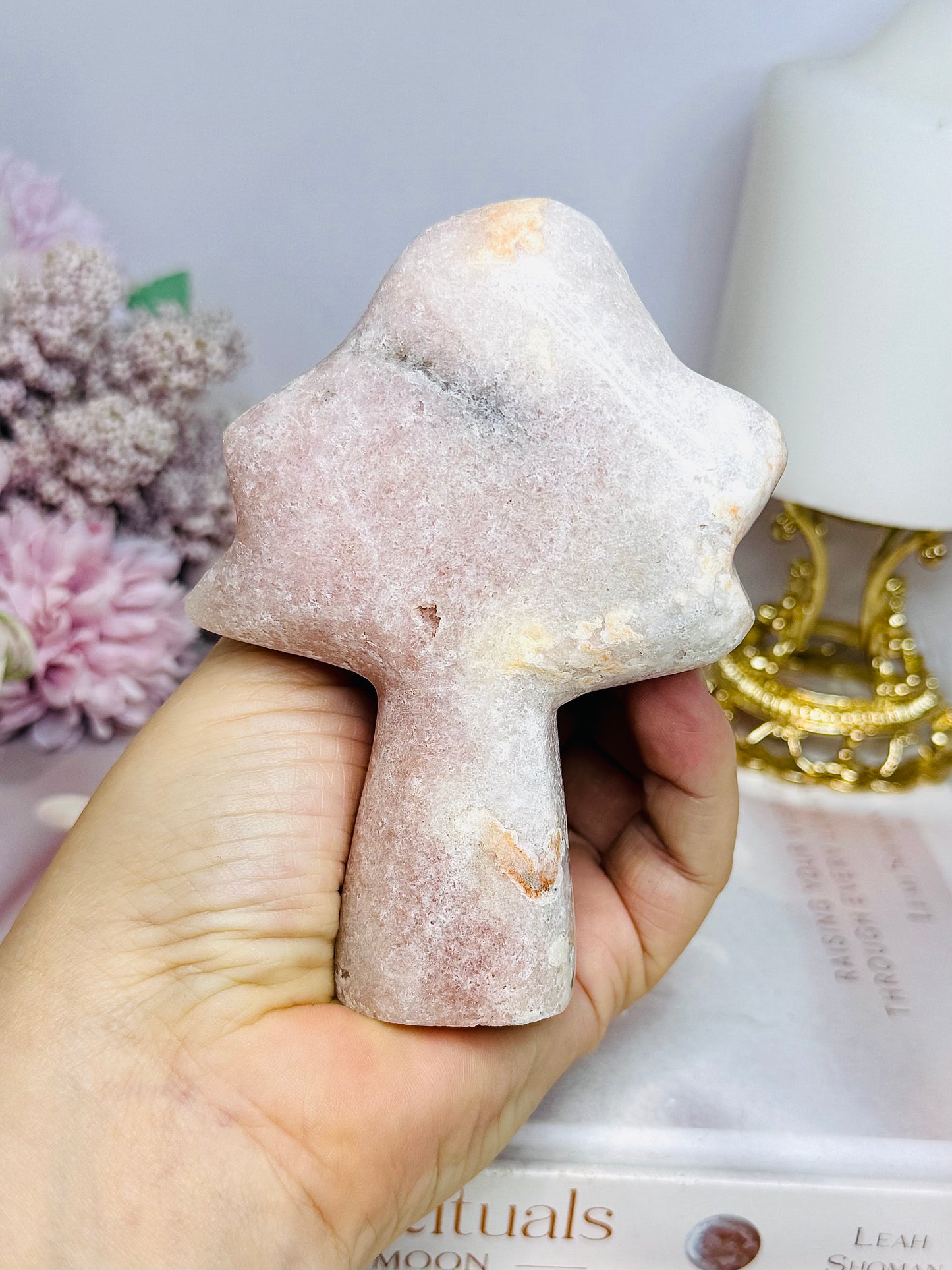 Pink Amethyst Carved Fairy Wand 10.5cm 248g