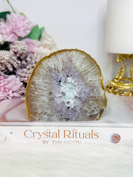 Natural Amethyst Agate Druzy Agate Slab 330g