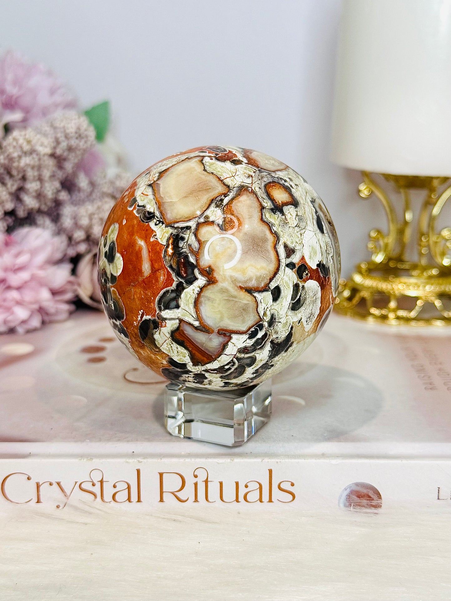 Large Money Agate Sphere On Stand 350g