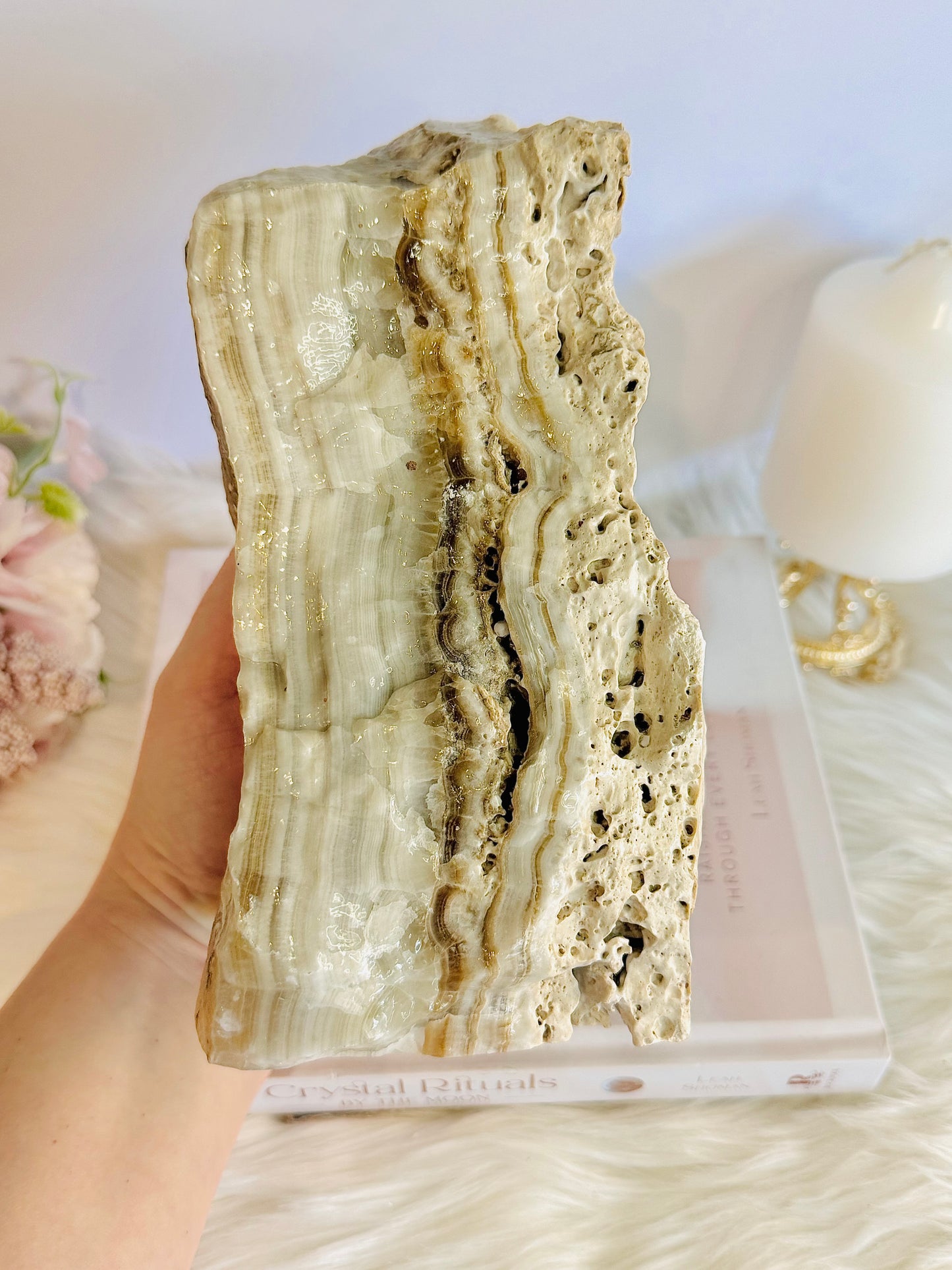 Huge Natural Aragonite Freeform | Slab 17cm Tall 2.7KG ~ Spectacle Piece