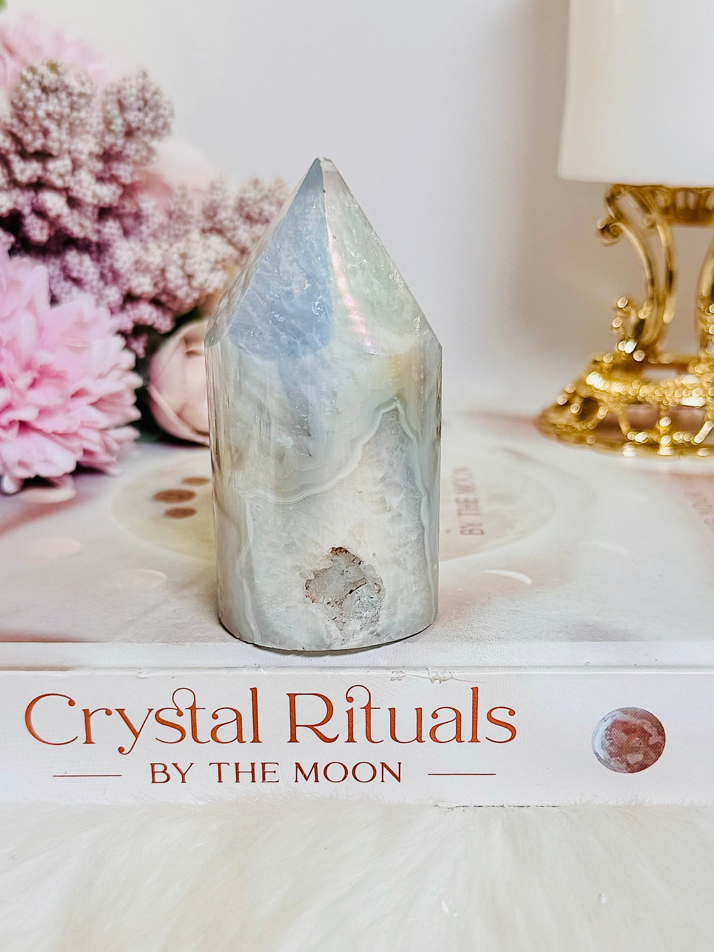 Gorgeous 8cm Chunky Angel Aura Druzy Agate Tower | Cylinder From Brazil