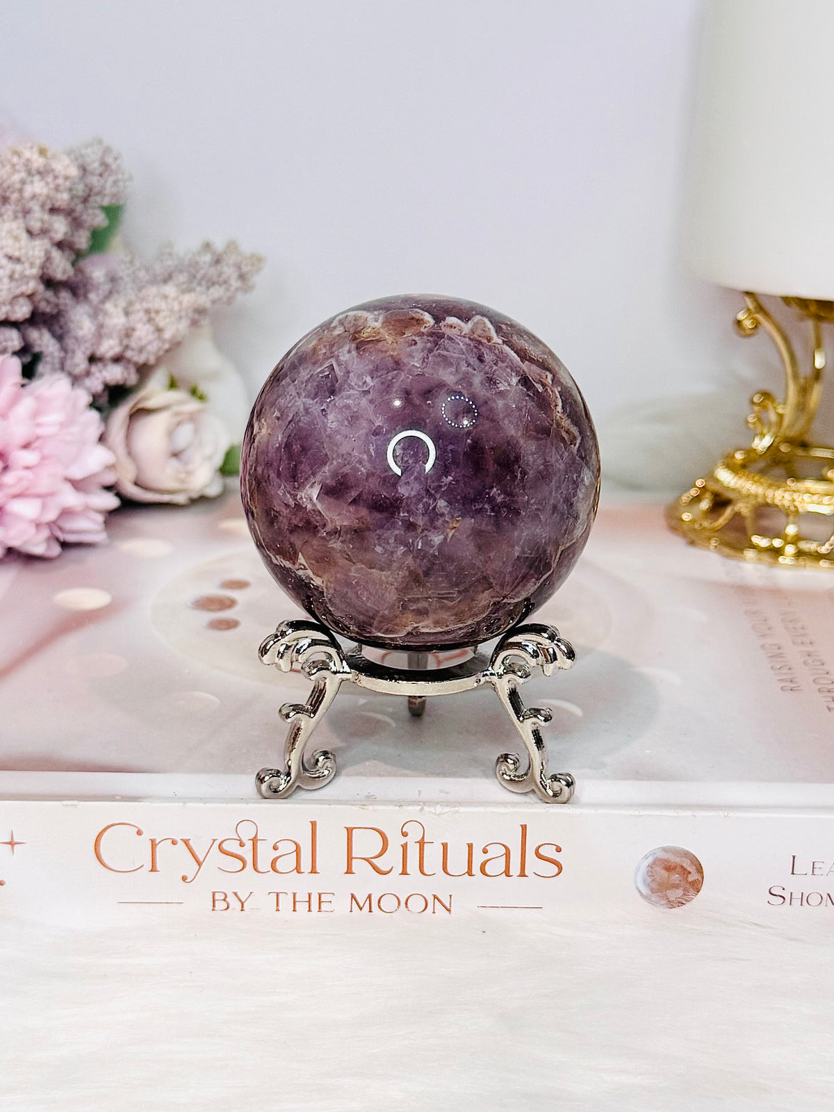Crazy Lace Amethyst Sphere on Stand 274g