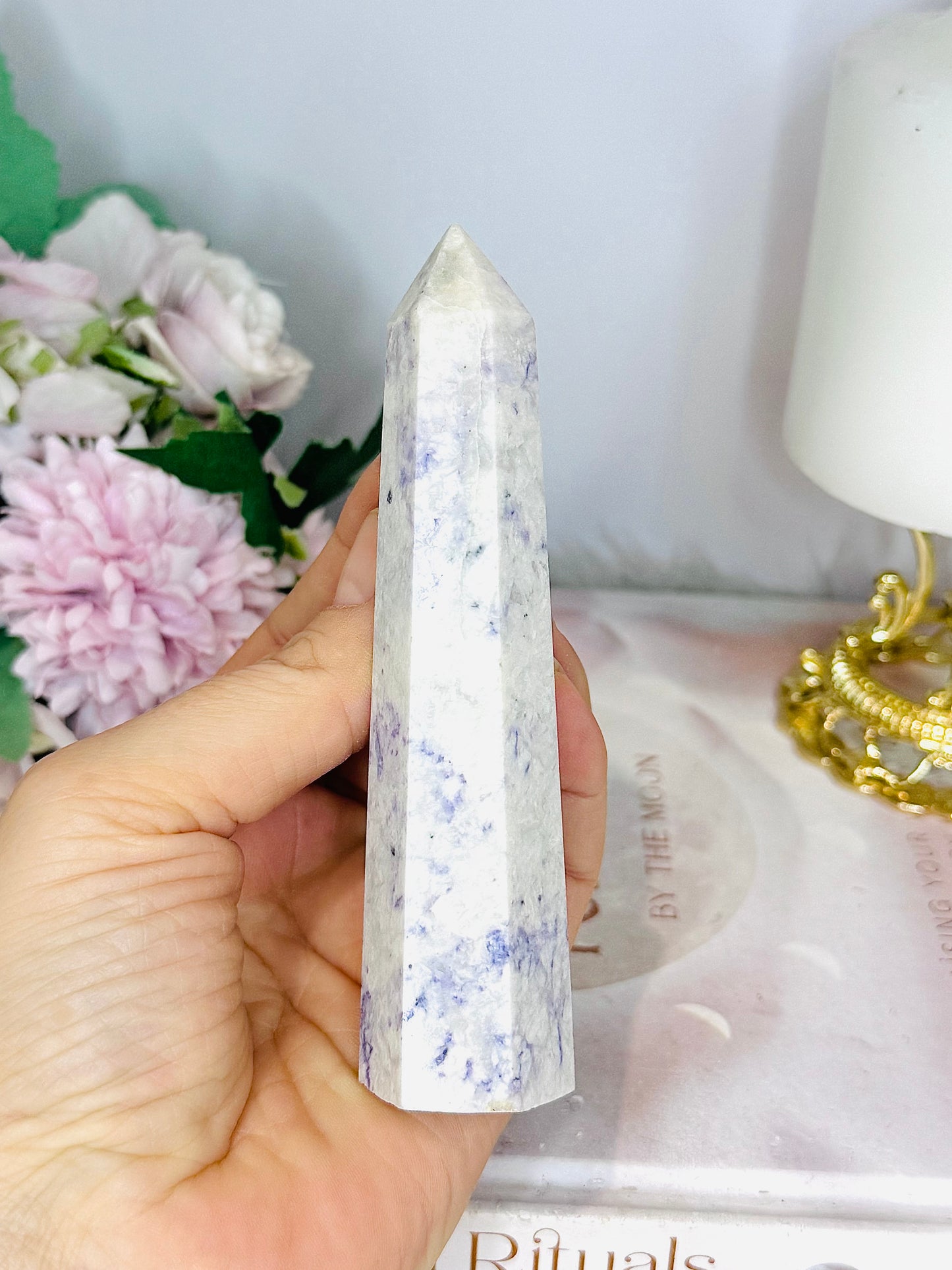 Opalised Purple Fluorite Tower 11.5cm