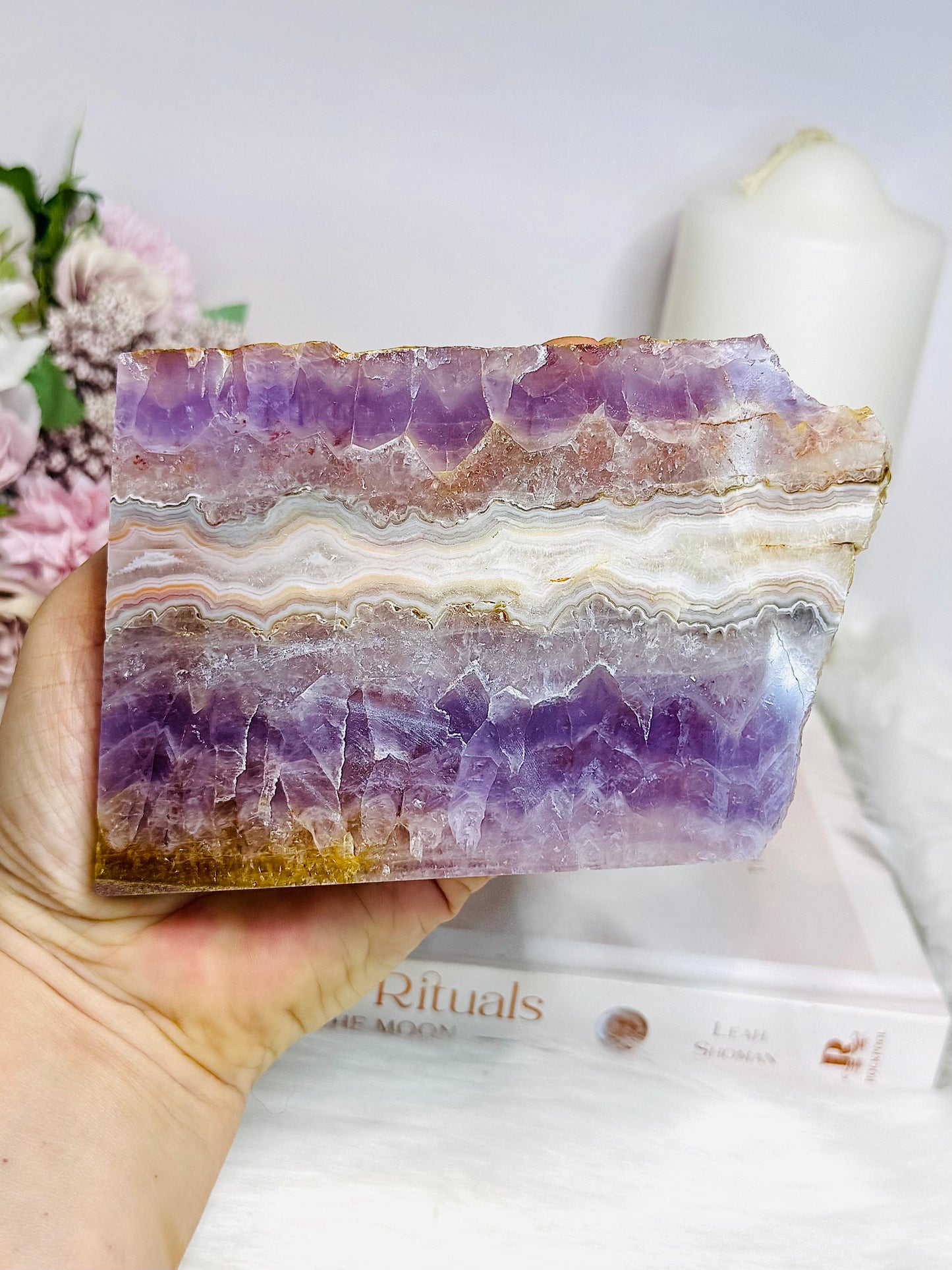 Natural Crazy Lace Amethyst Slab 13cm