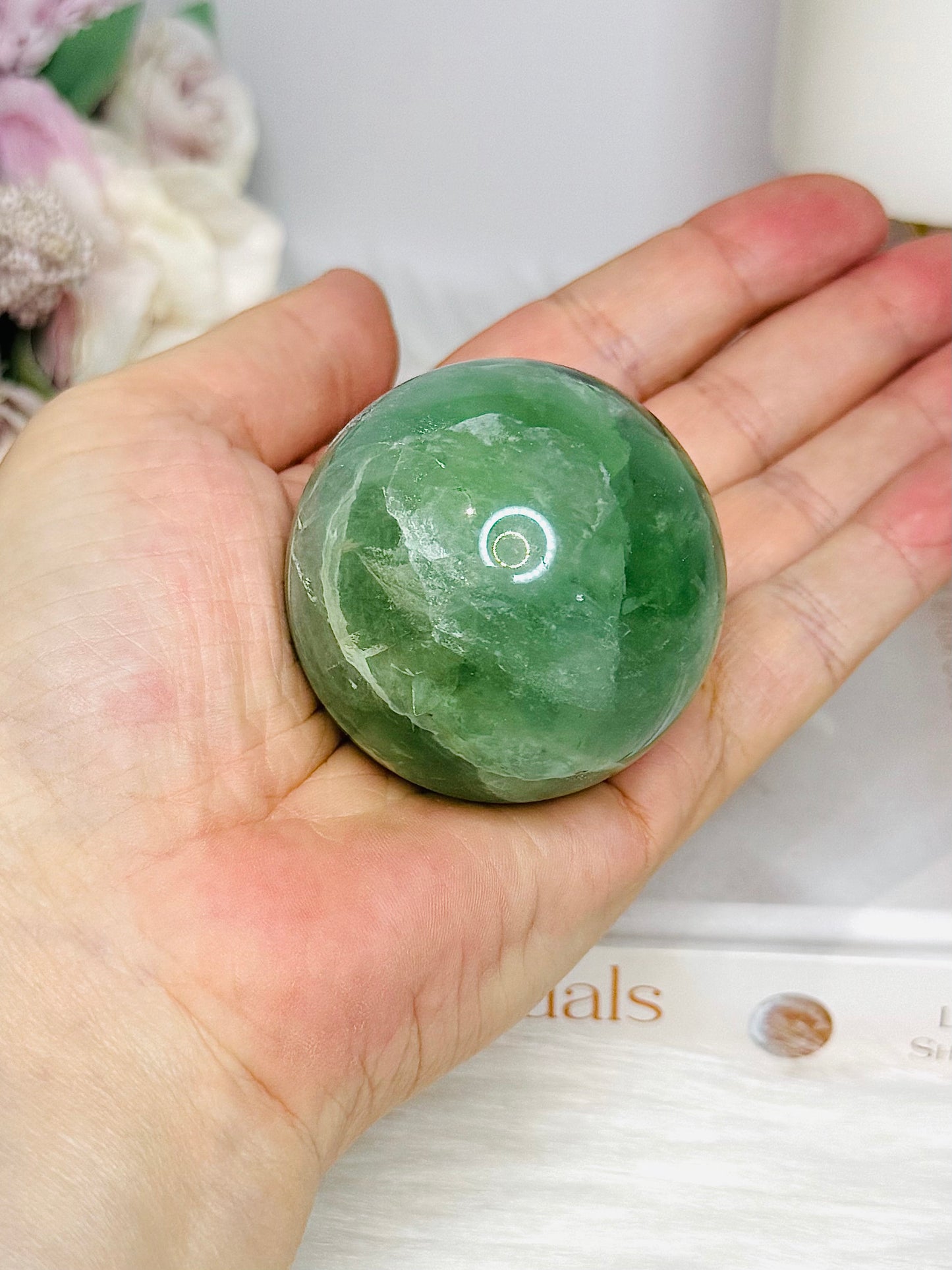 Green Fluorite Sphere on Stand 6cm