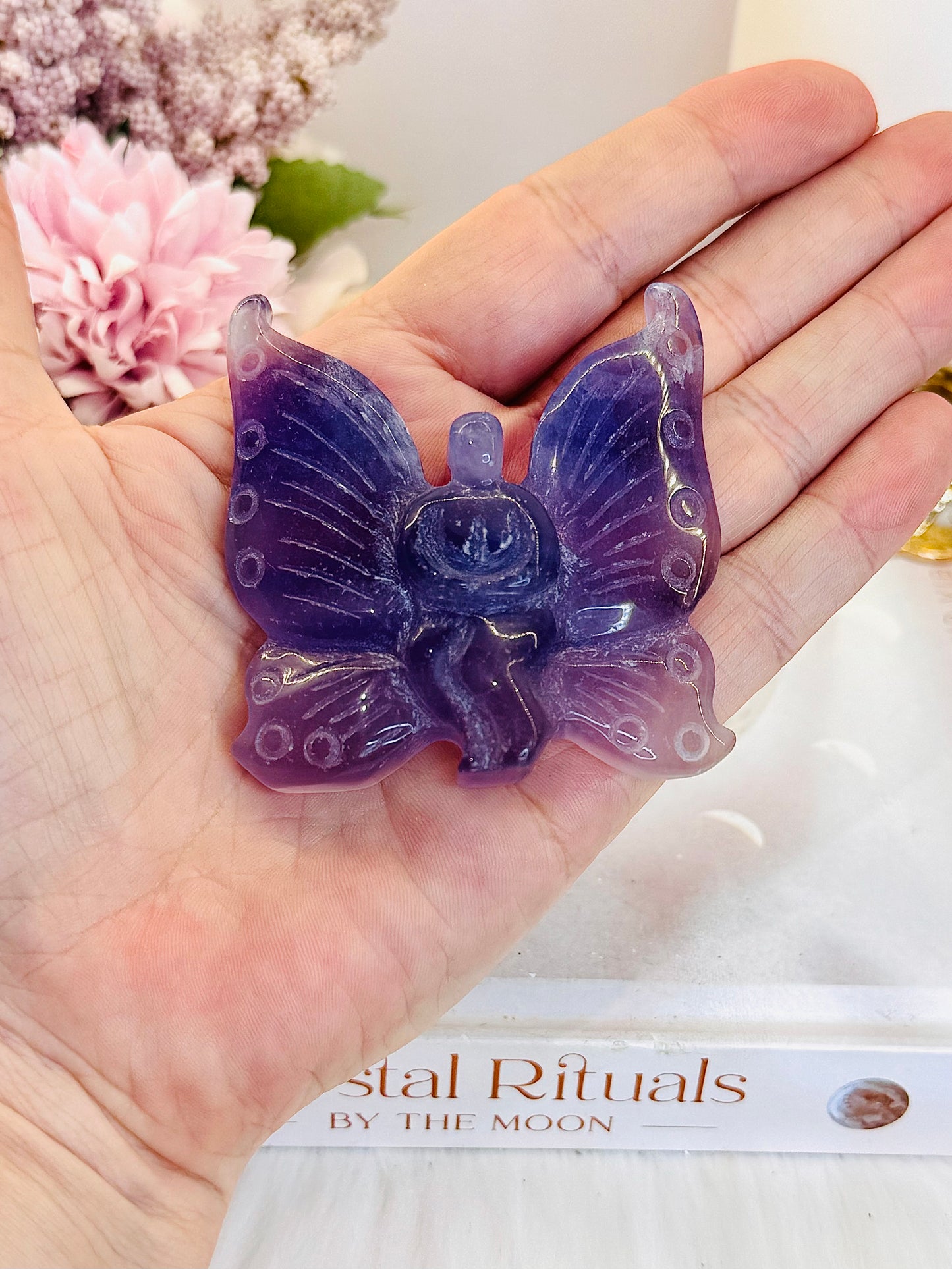 Dainty 7cm Purple Fluorite Carved Fairy