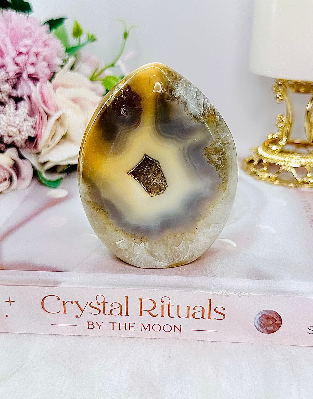 Unique Druzy Agate Carved Freeform | Flame From Brazil 10cm