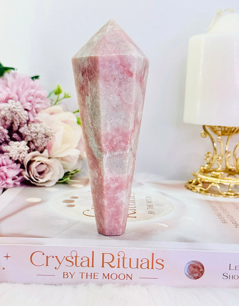 Chunky 13cm Pink Opal Wand | Tower
