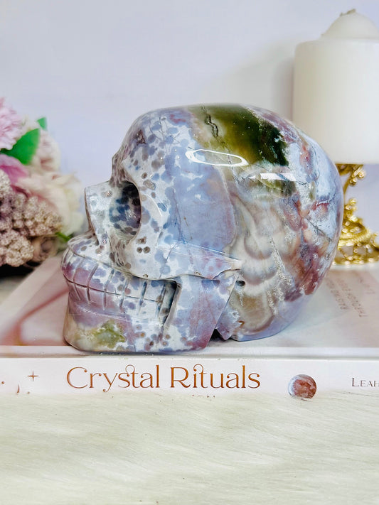 Huge High Grade Ocean Jasper Carved Skull 1.6KG