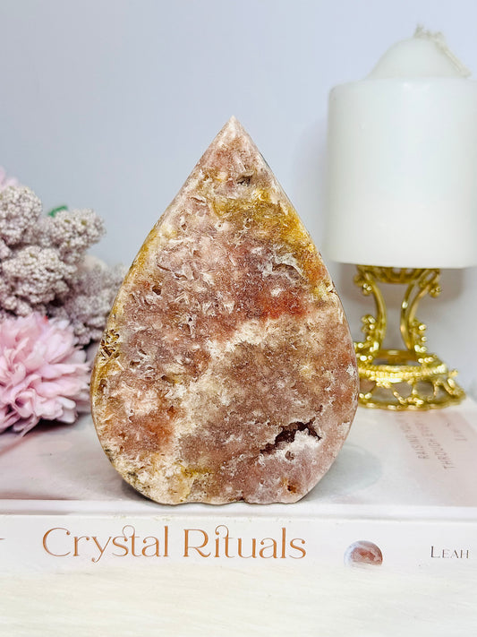 Pink Amethyst Druzy Carved Flame | Freeform 12cm 243grams