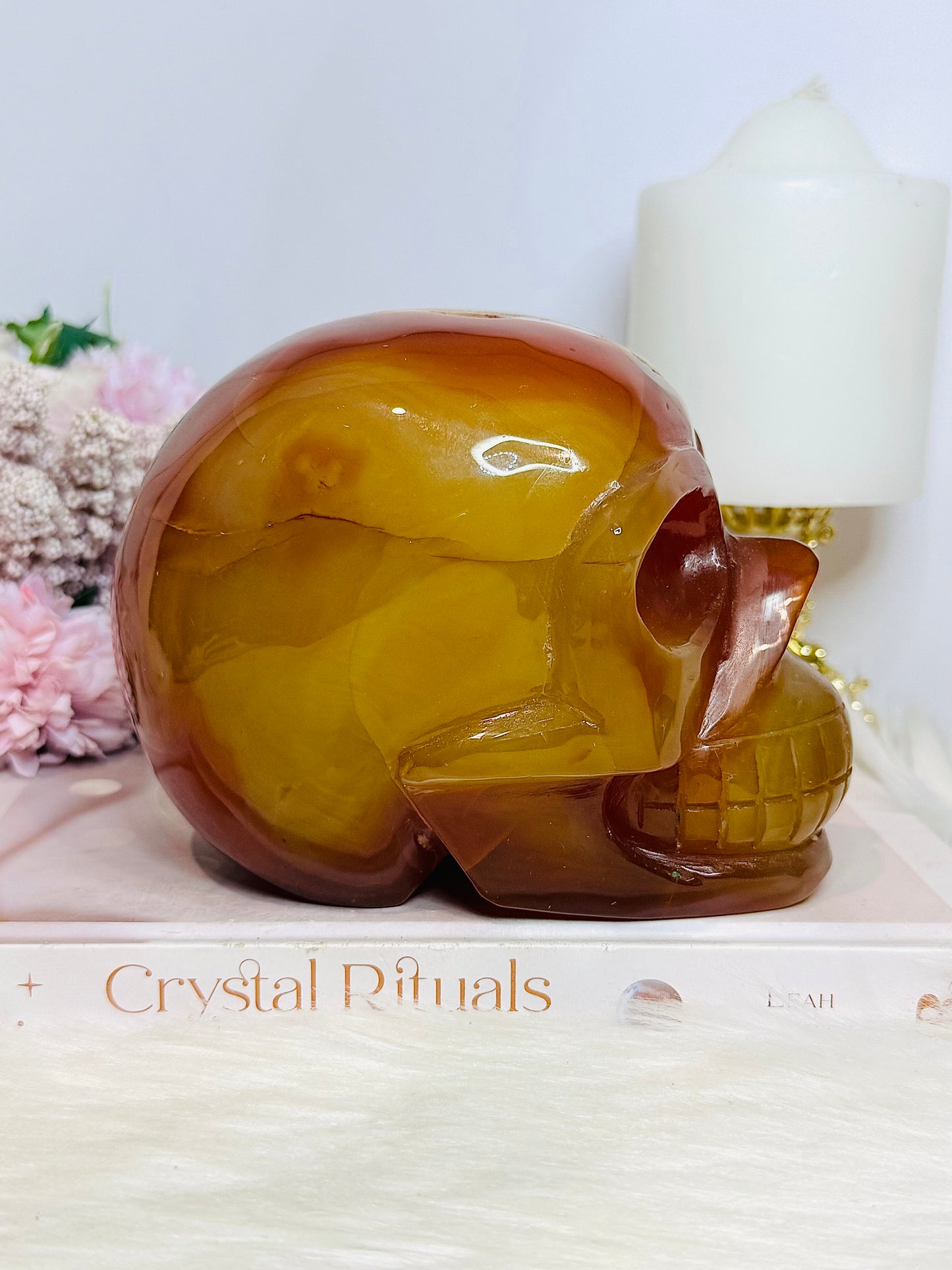 Huge Carnelian Carved Druzy Skull 2.15KG