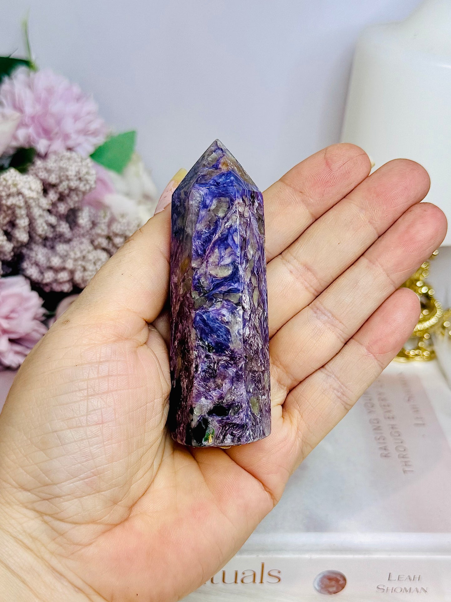 AAA Grade Charoite Tower 9cm
