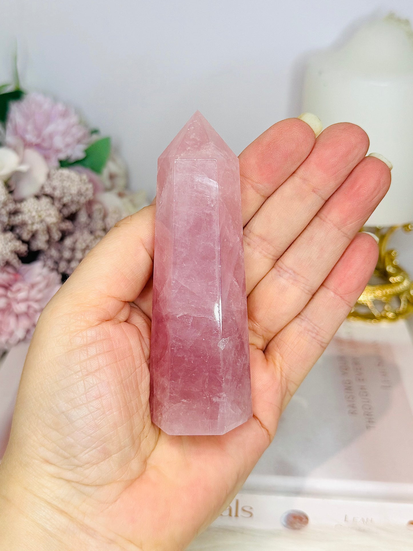 High Grade Rose Quartz Tower 10cm