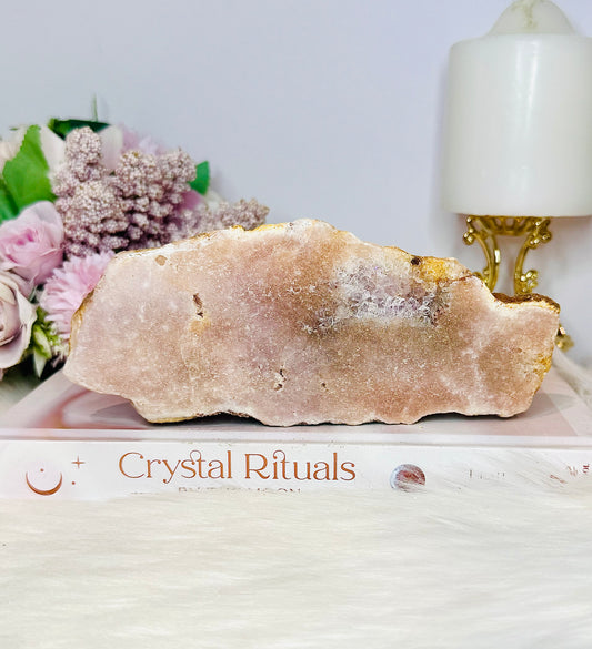 Natural Large 18cm 451gram Pink Amethyst Druzy Chunky Slab