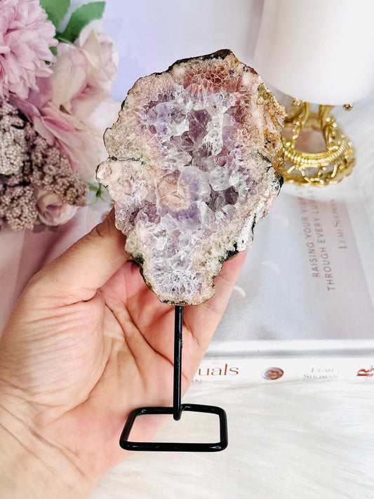Natural Pink Amethyst Slab 15cm
