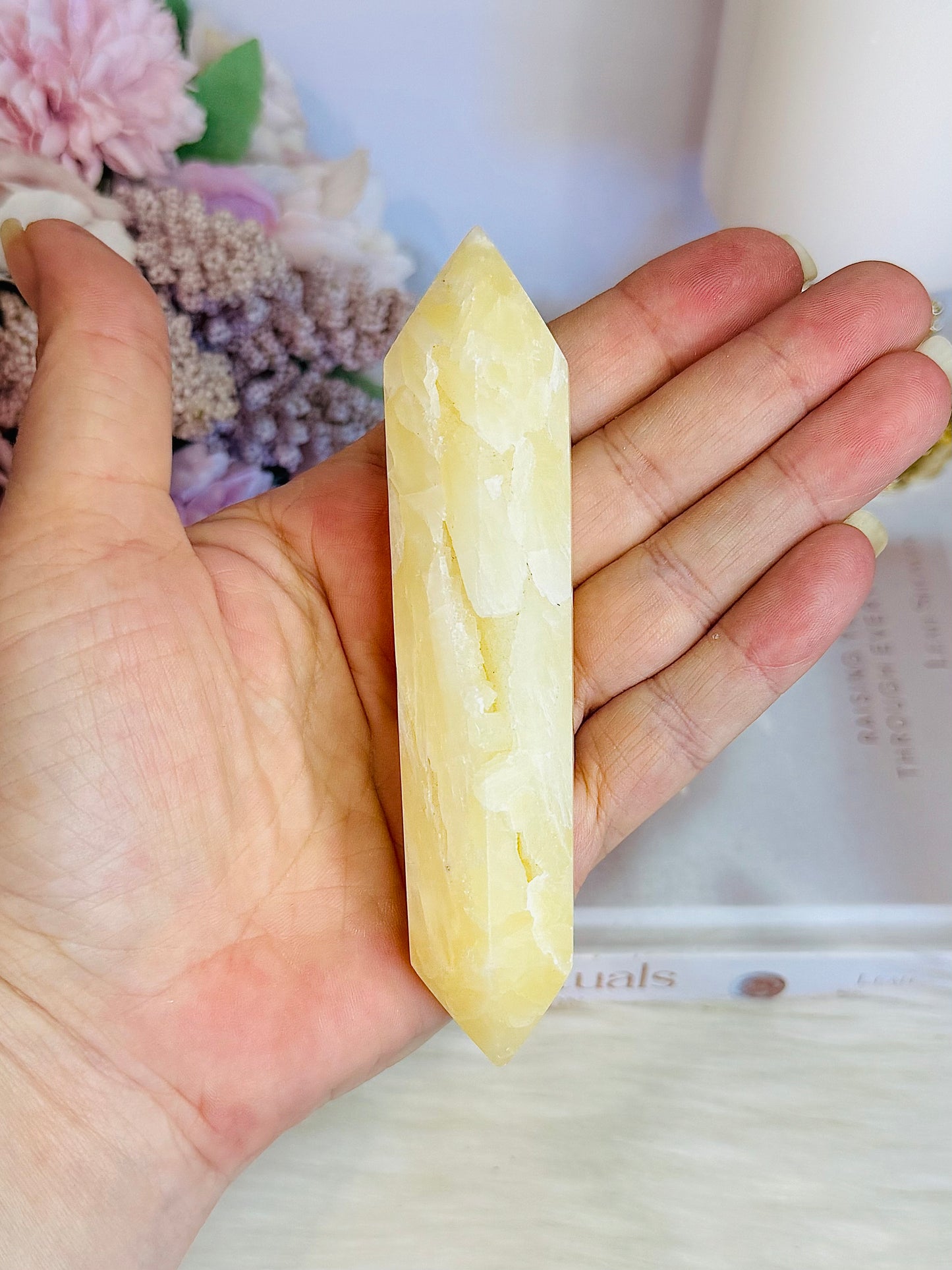 Orange Calcite Double Terminated Point 12cm