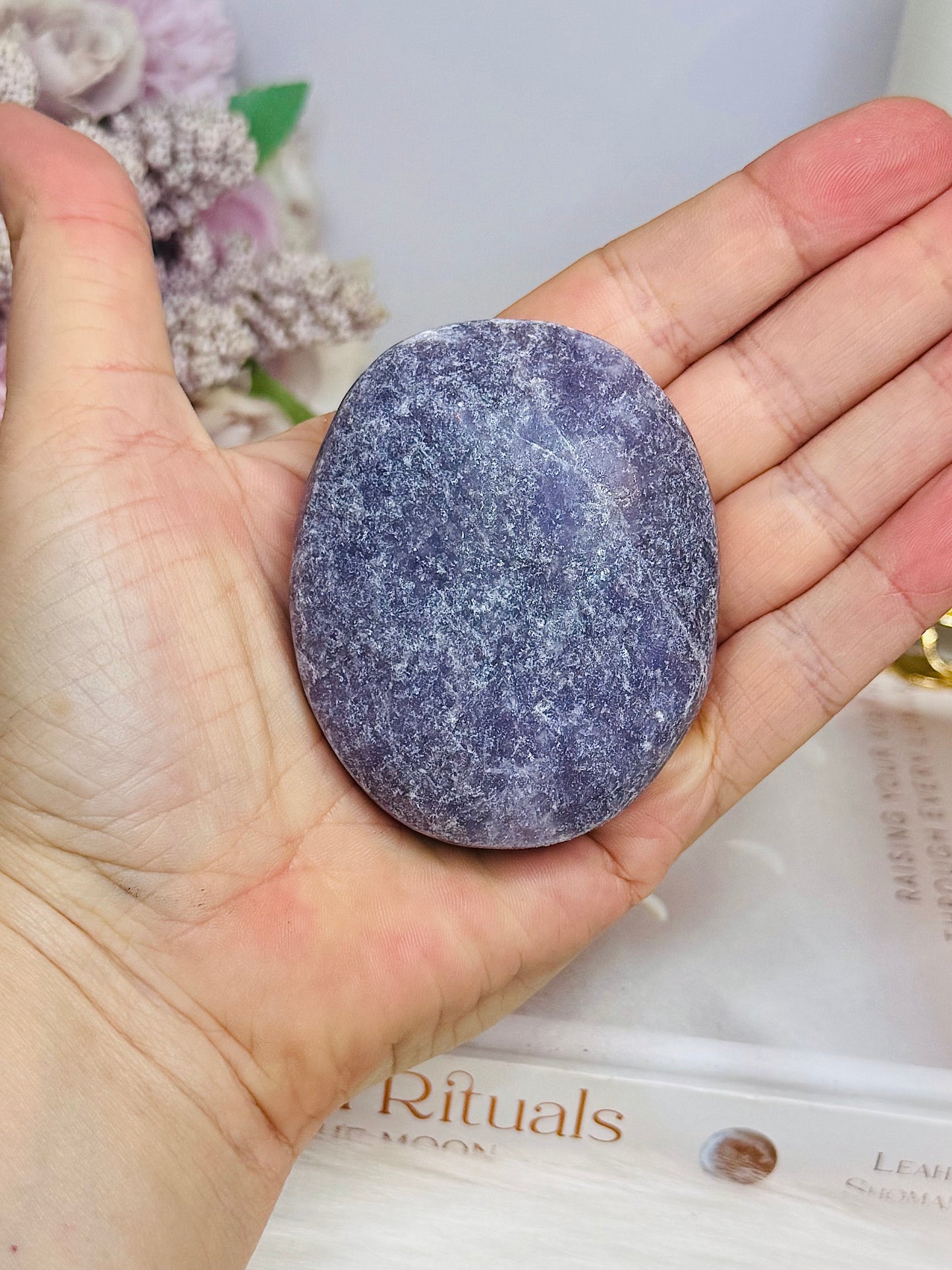 Large Lepidolite Palm Stone