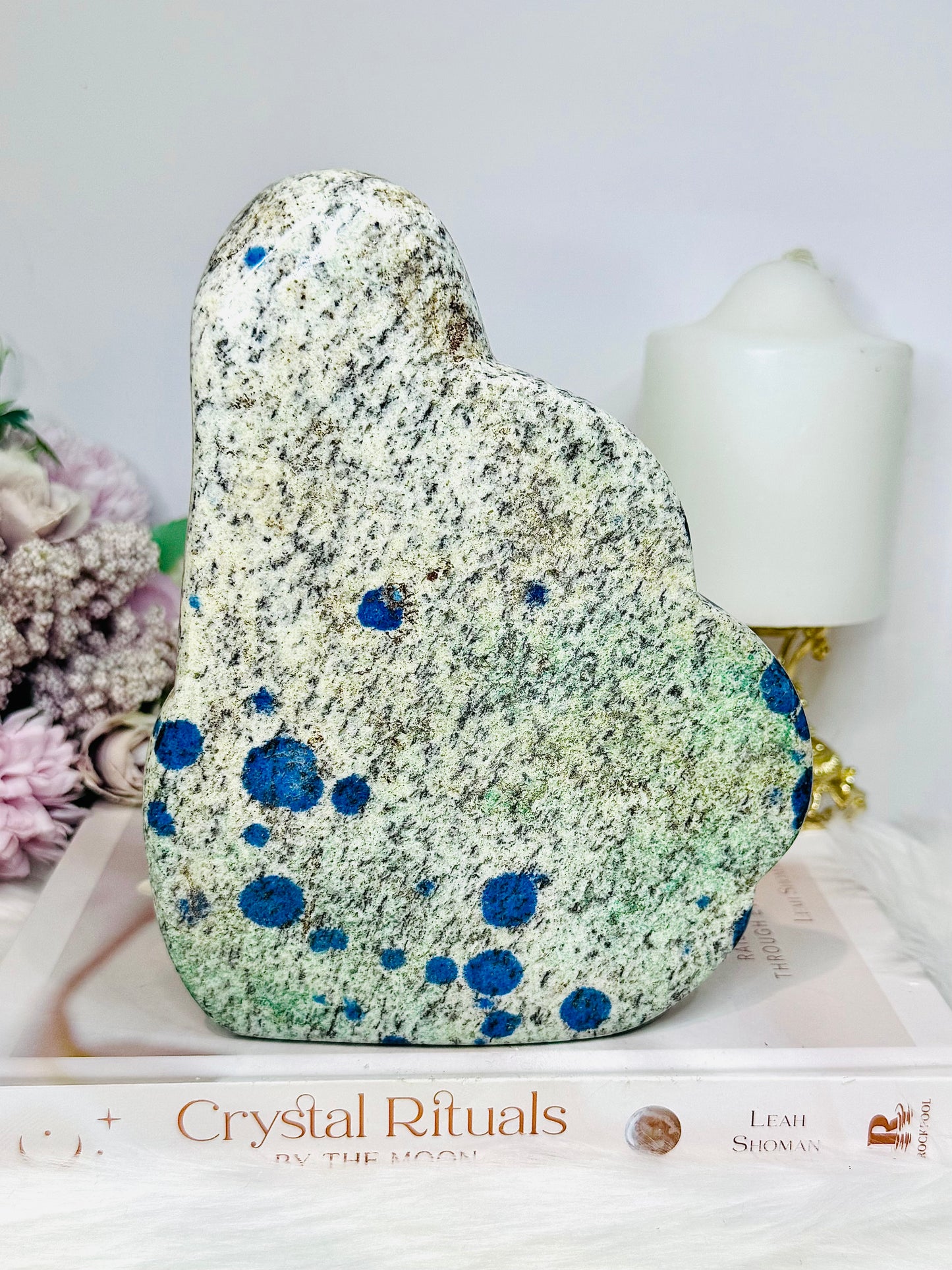Large K2 Granite with Azurite Freeform 17cm 944g