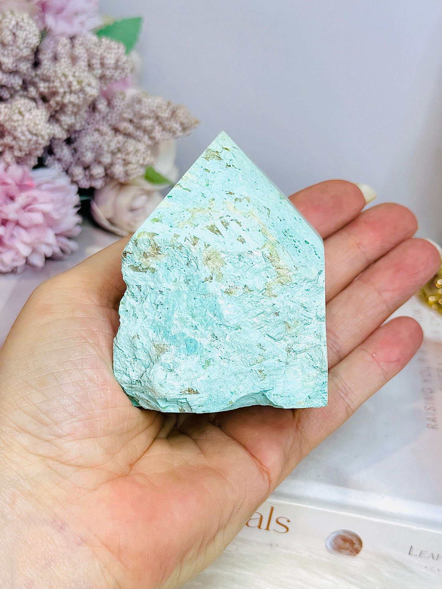 A Rare Stone ~ Chunky Natural Inca Turquoise Carved Freeform | Tower 7.5cm 255g