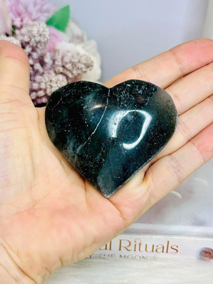 Bloodstone Heart Carving