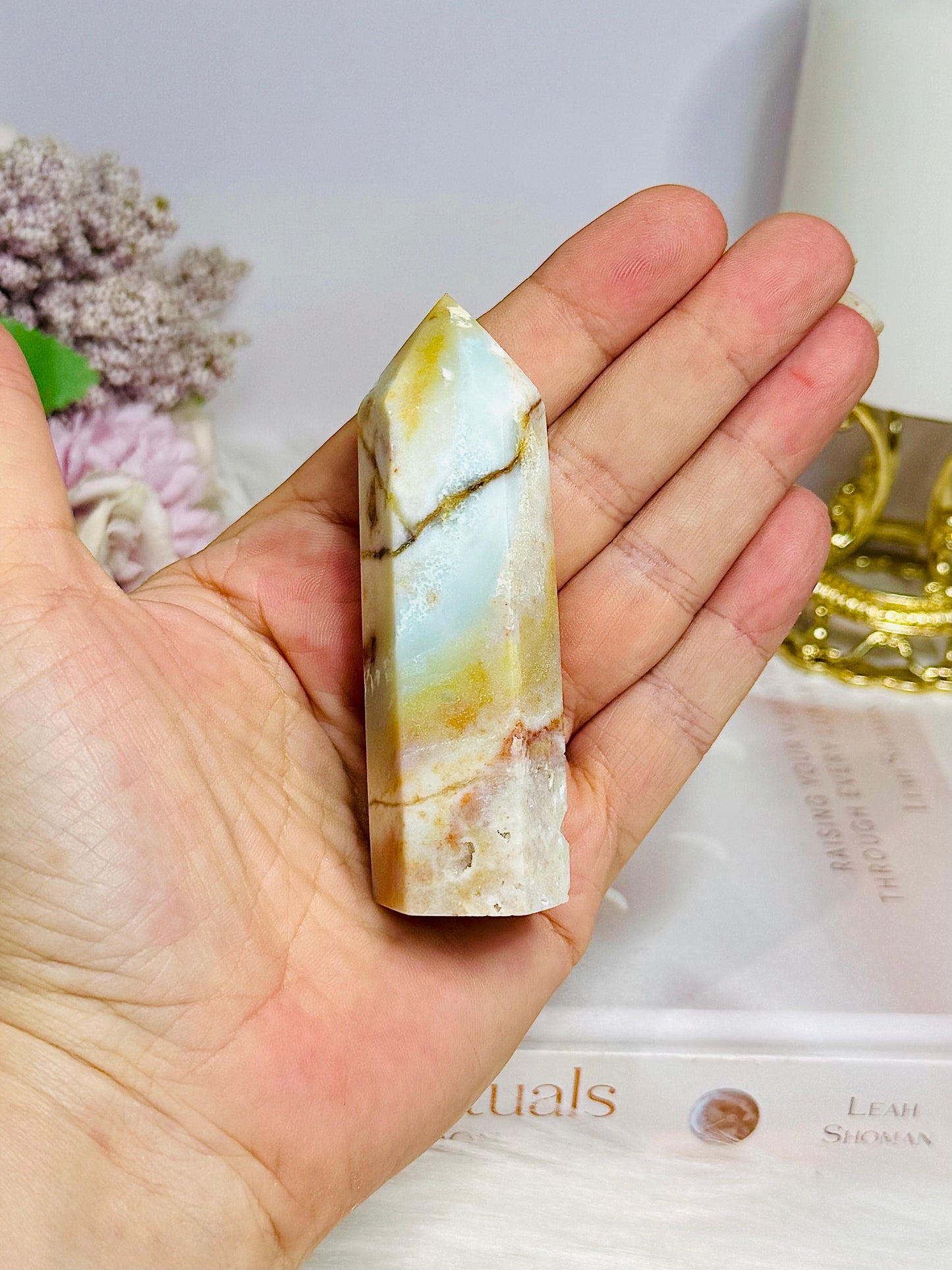 Sky Blue Quartz Tower 8cm