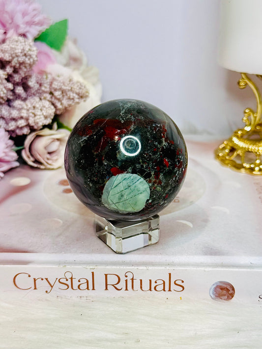Bloodstone Sphere on Stand 255g