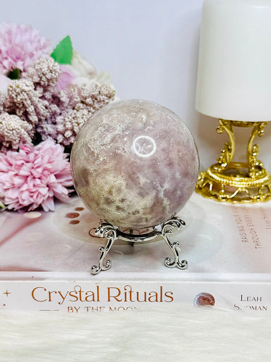 Large Pink Amethyst Sphere on Stand 466g