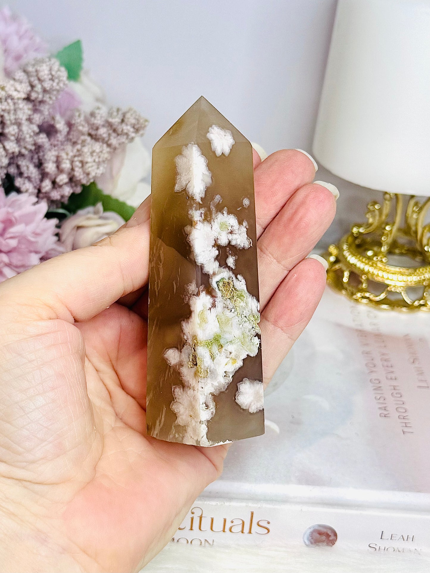 Flower Agate Tower 11cm