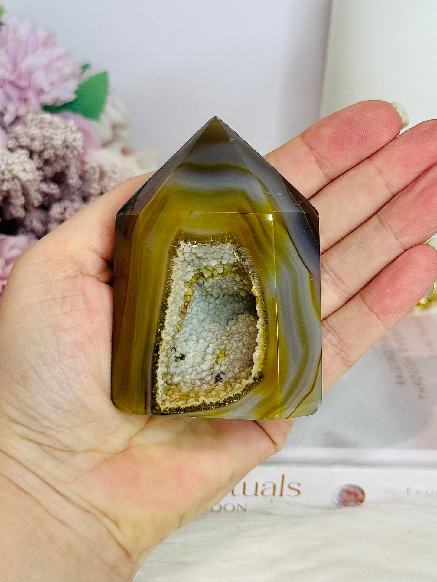Chunky Sugar Druzy Agate Tower From Brazil 220g