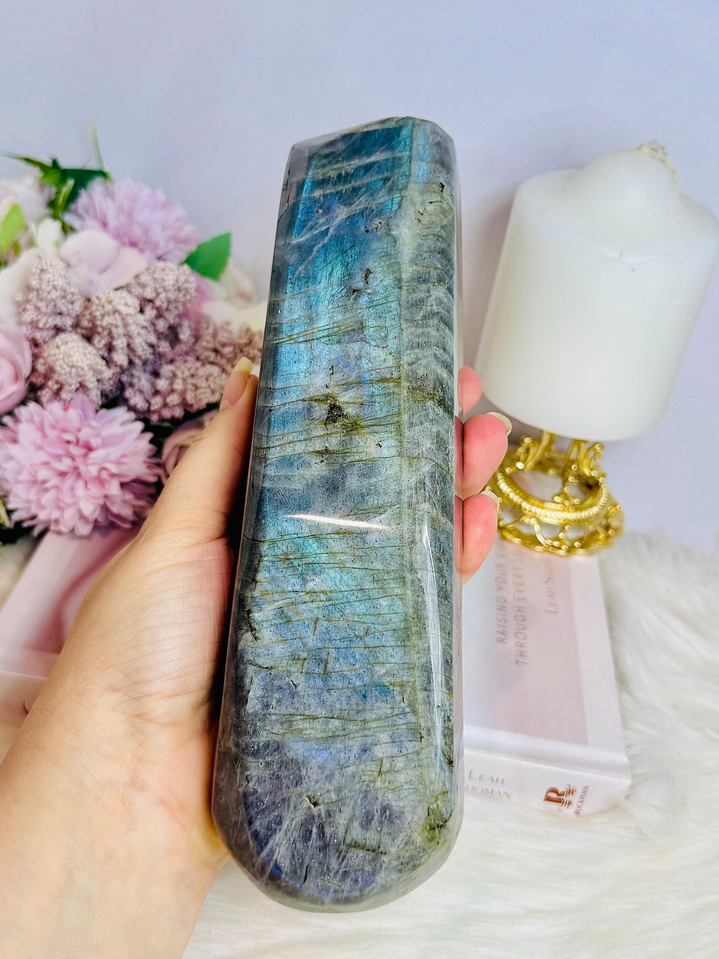 Large Labradorite Freeform With Pink & Purple Flash 21cm 1.18KG