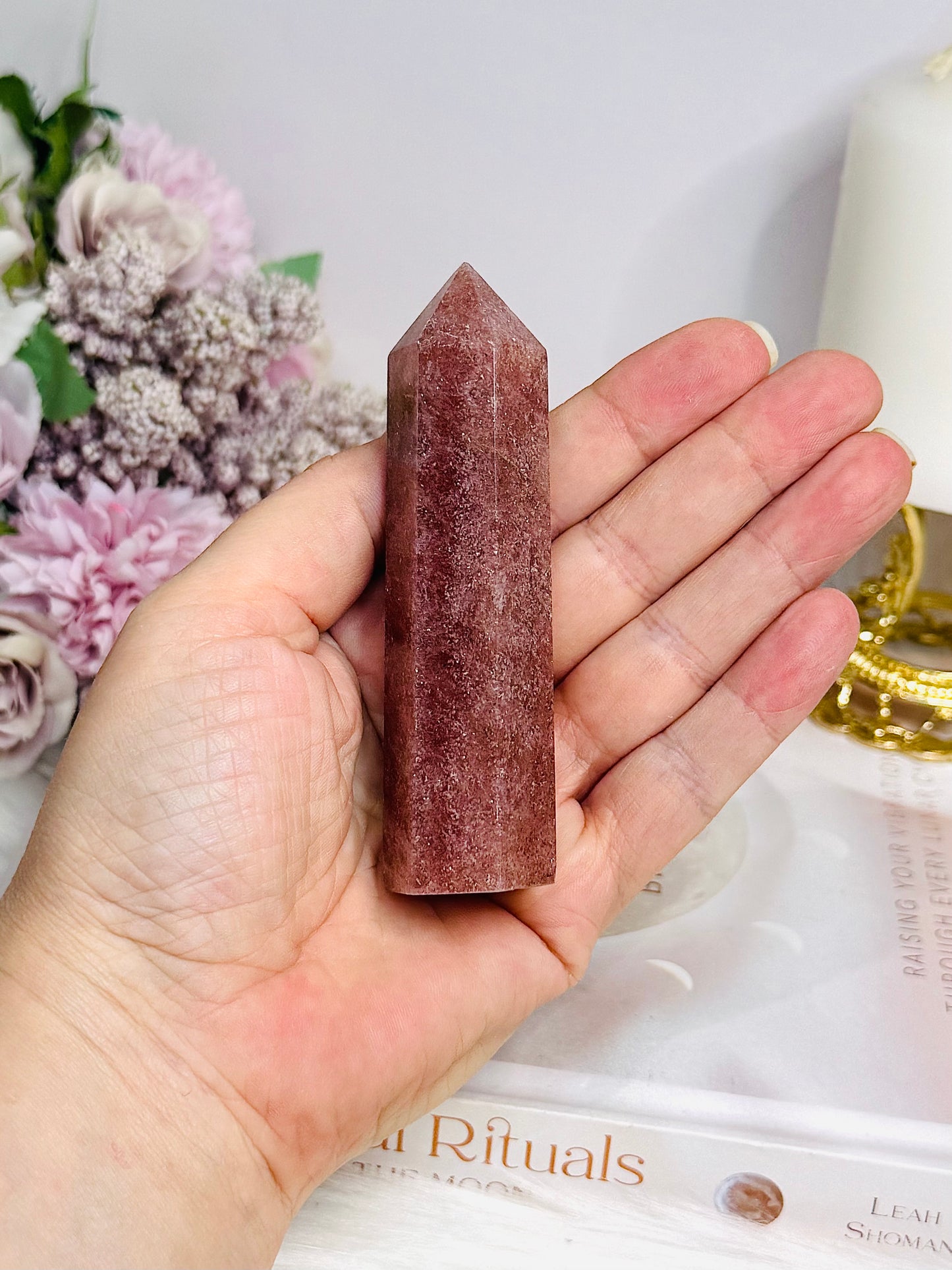 Strawberry Quartz Tower 10cm