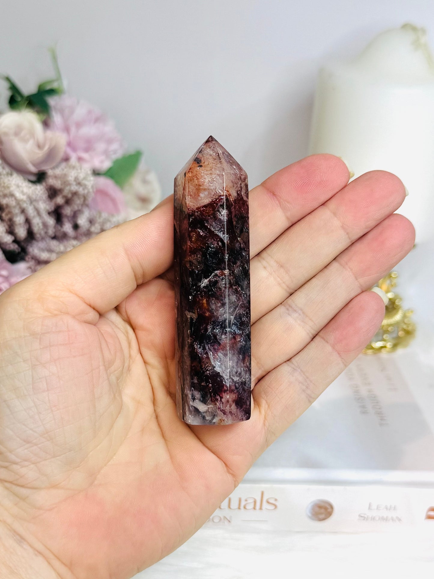 High Grade Fire Quartz Tower 9cm
