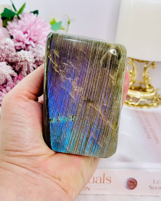 Divine Large 488gram Labradorite Freeform With Stunning Pink, Purple & Blue Flash Just Amazing